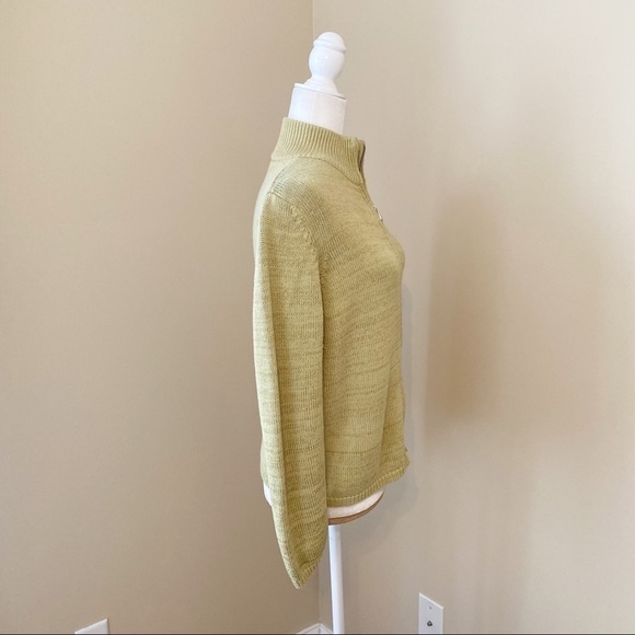 Bryn Walker Zip Front Green Cotton Cardigan - S - Picture 2 of 10